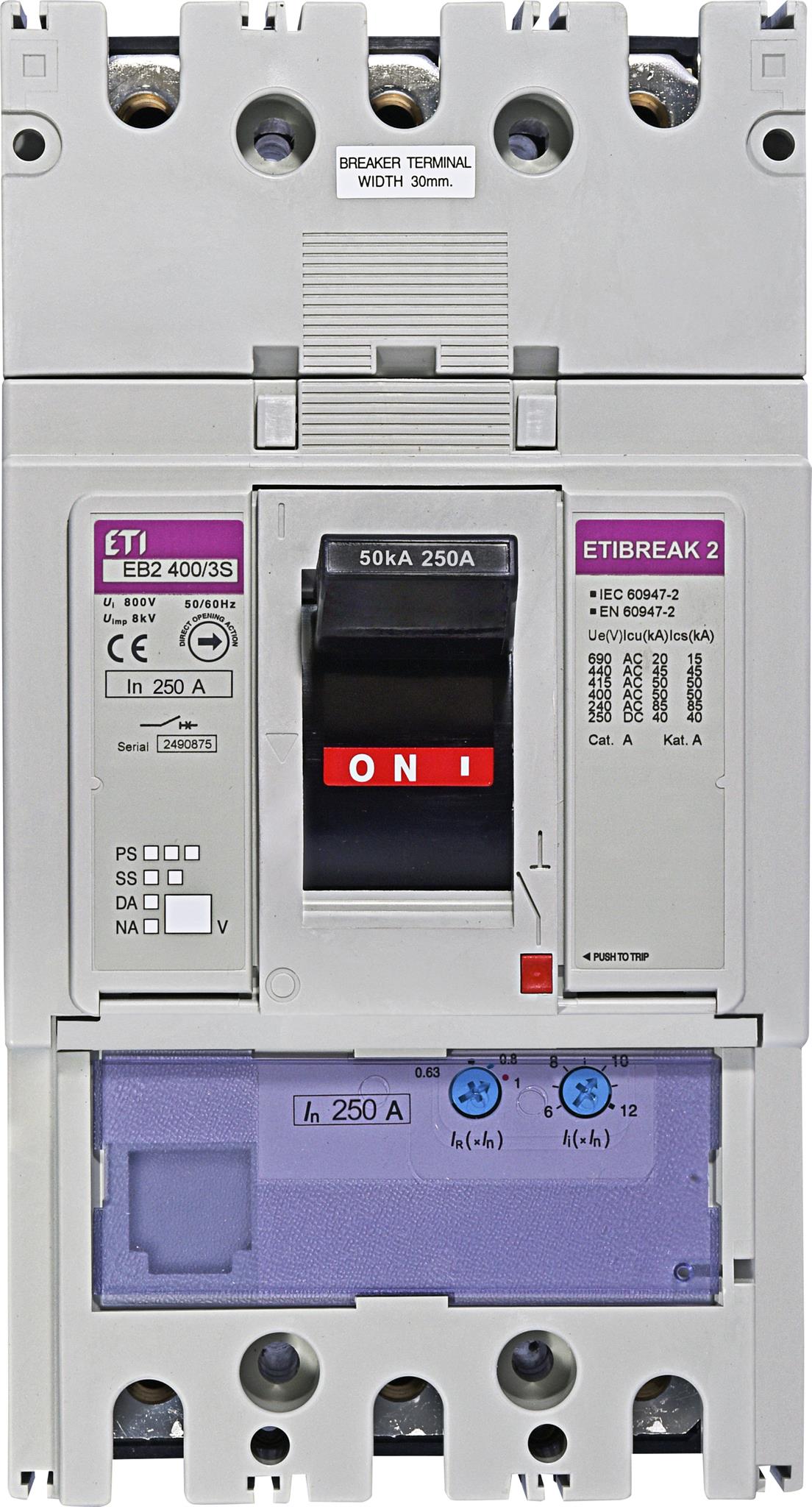 ETI 004671101 kompaktní jistič, EB2 400/3S 250A 3p