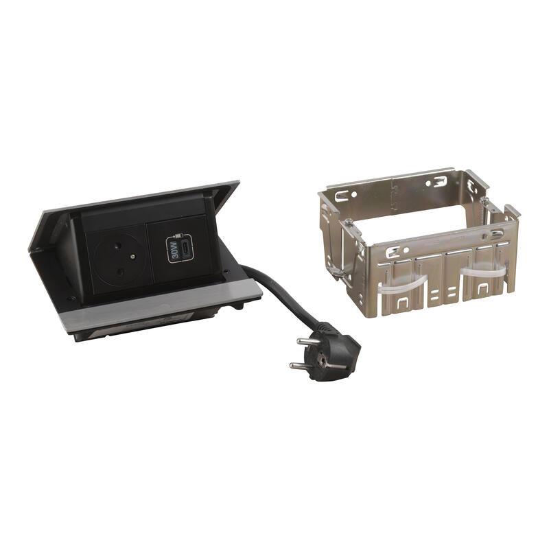 LEG 654827 POPUP 2P+T USB C 30W BR.HL 4M