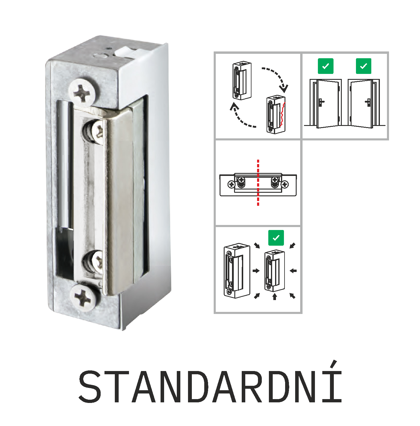 Zámek elektrický CZECHPHONE DORCAS 54NF, standardní, 8-12V