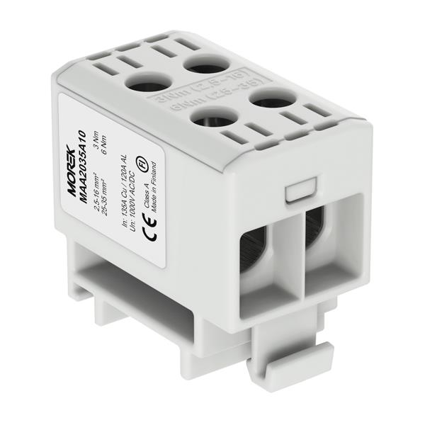 MOREK MAA2035A10 Univerzální řadová svorka OTL 35-2xAl/Cu 2,5-35mm2 1000V šedá