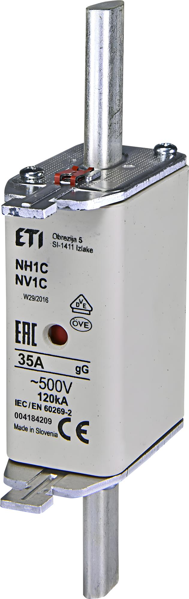 ETI 004184209 pojistka, NH1C gG 35A/500V
