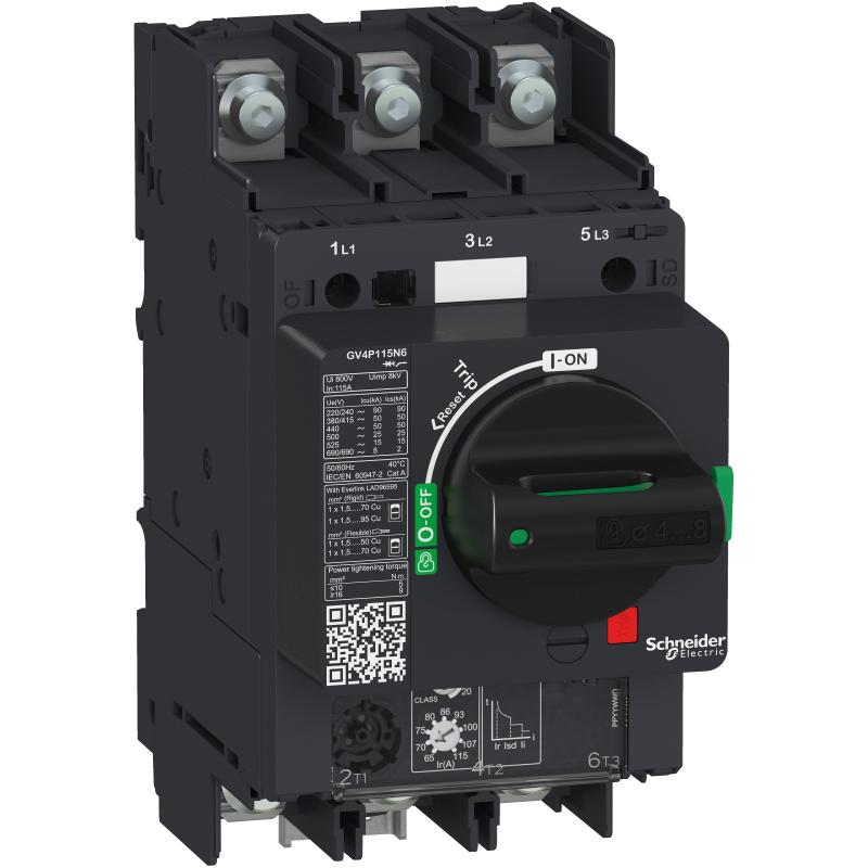 SCHN GV4P80B6 Motorový jistič  termo-magnetická sp. 80A 25kA oka