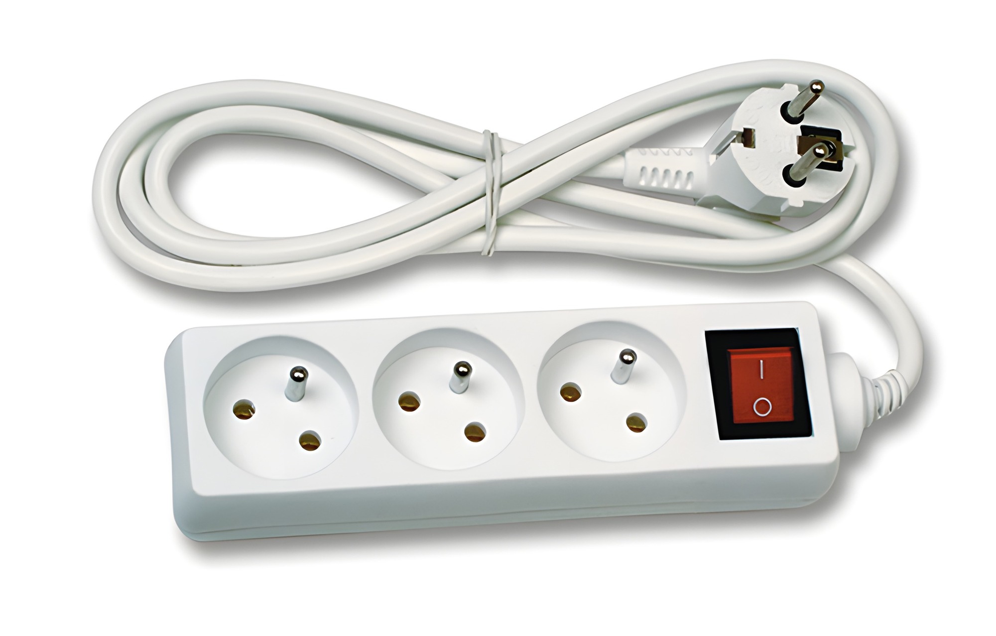Prodlužovací přívod ECOPLANET FK3 2500W, IP20, 3x zásuvka, 1,5m, bílá