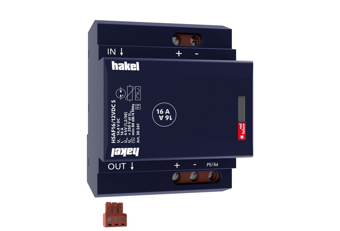 HAKEL 30261 HSAF16/12VDC S SPD typ 3 s VF filtrem DC