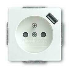ABB 2CKA002017A0896 Future Zásuvka 1násobná s ochr. kolíkem a clonkami, bezšr. svorky, USB nabíjení