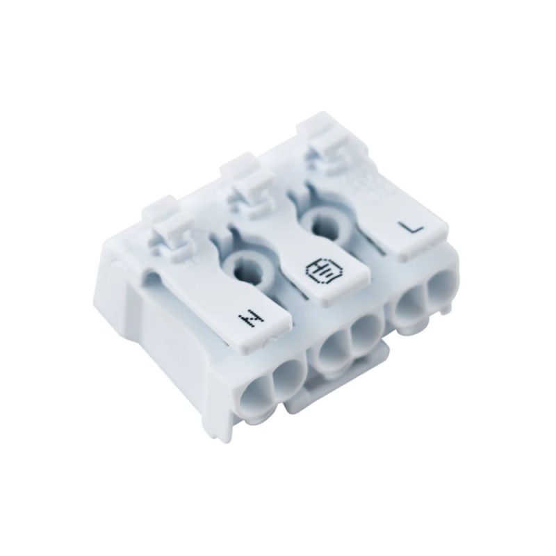 MC LED Svorkovnice třípólová (N, E, L), push konektory