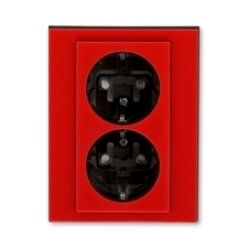 ABB 5522H-C03457 65 Jiné systémy zásuvek Zásuvka dvojnásobná s ochrannými kontakty (podle DIN), s cl