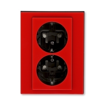 ABB 5522H-C03457 65 Zásuvka dvojnásobná s ochrannými kontakty (podle DIN), s clonkami, bš. 27-Jiné s