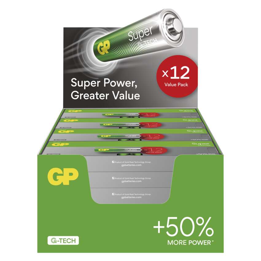 Baterie alkalická GP SUPER B0124T AA (LR6) 12PP MB