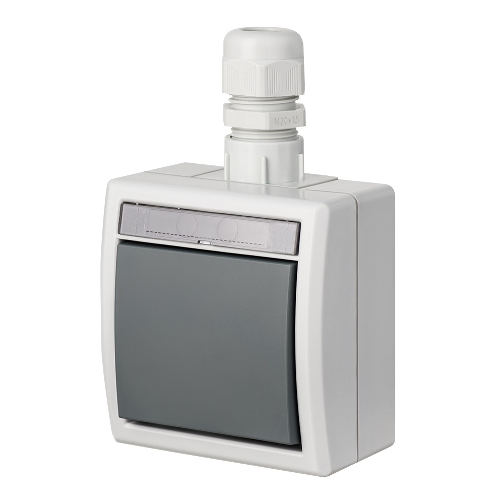 Přepínač střídavý AQUANT 5001-65, IP65, M20, na povrch, šedá