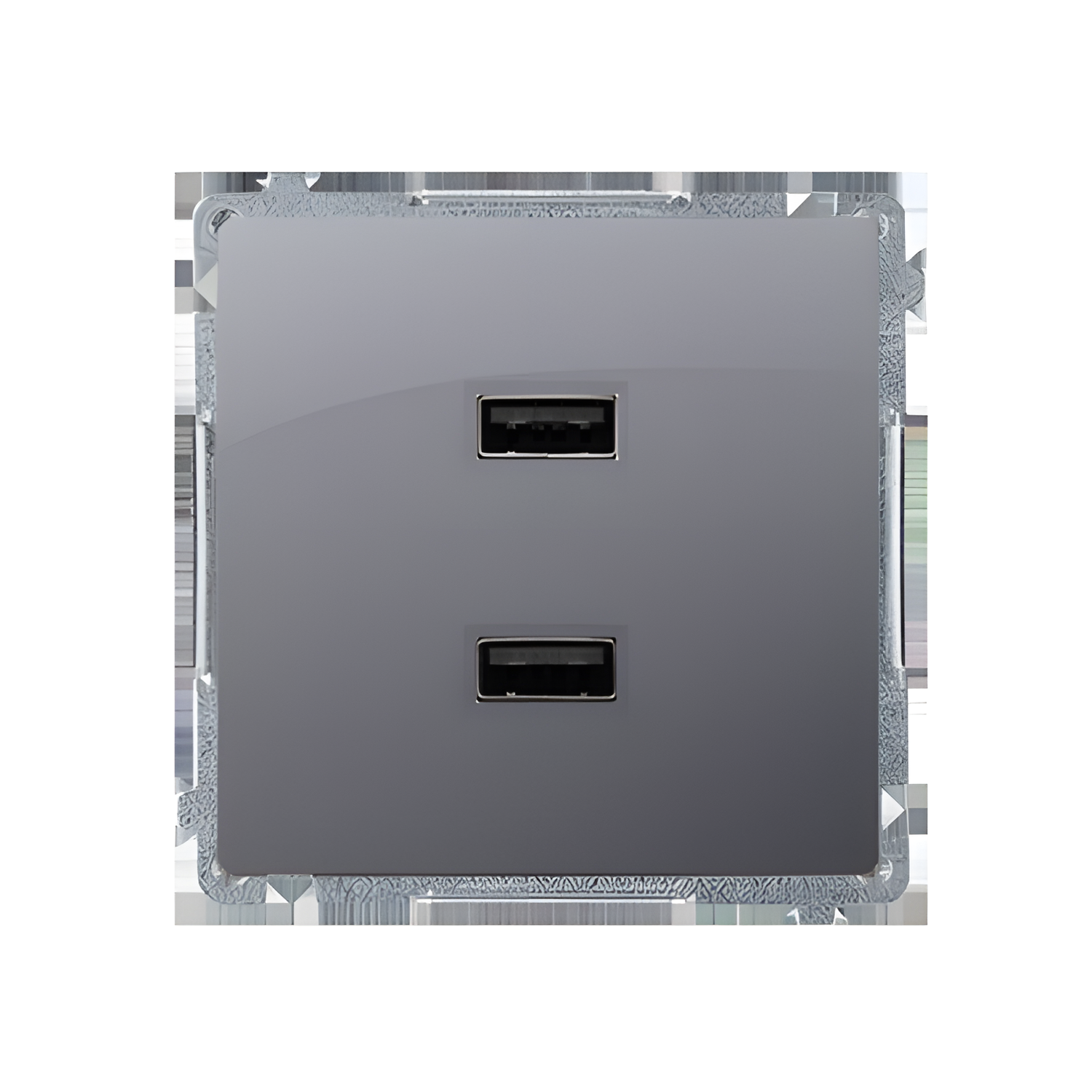 Nabíječka USB SIMON BASIC BMC2USB.01/43, 2 násobná, 2x USB typ A, 2, 1 A/5 V DC, stříbrná
