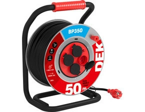 Kabel prodlužovací gumový na bubnu DEK BP350 50 m 1,5 mm2 IP 44