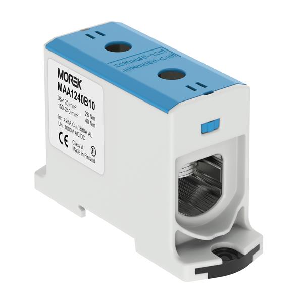 MOREK MAA1240B10 Univerzální řadová svorka OTL 240-1xAl/Cu 35-240mm2 1000V modrá