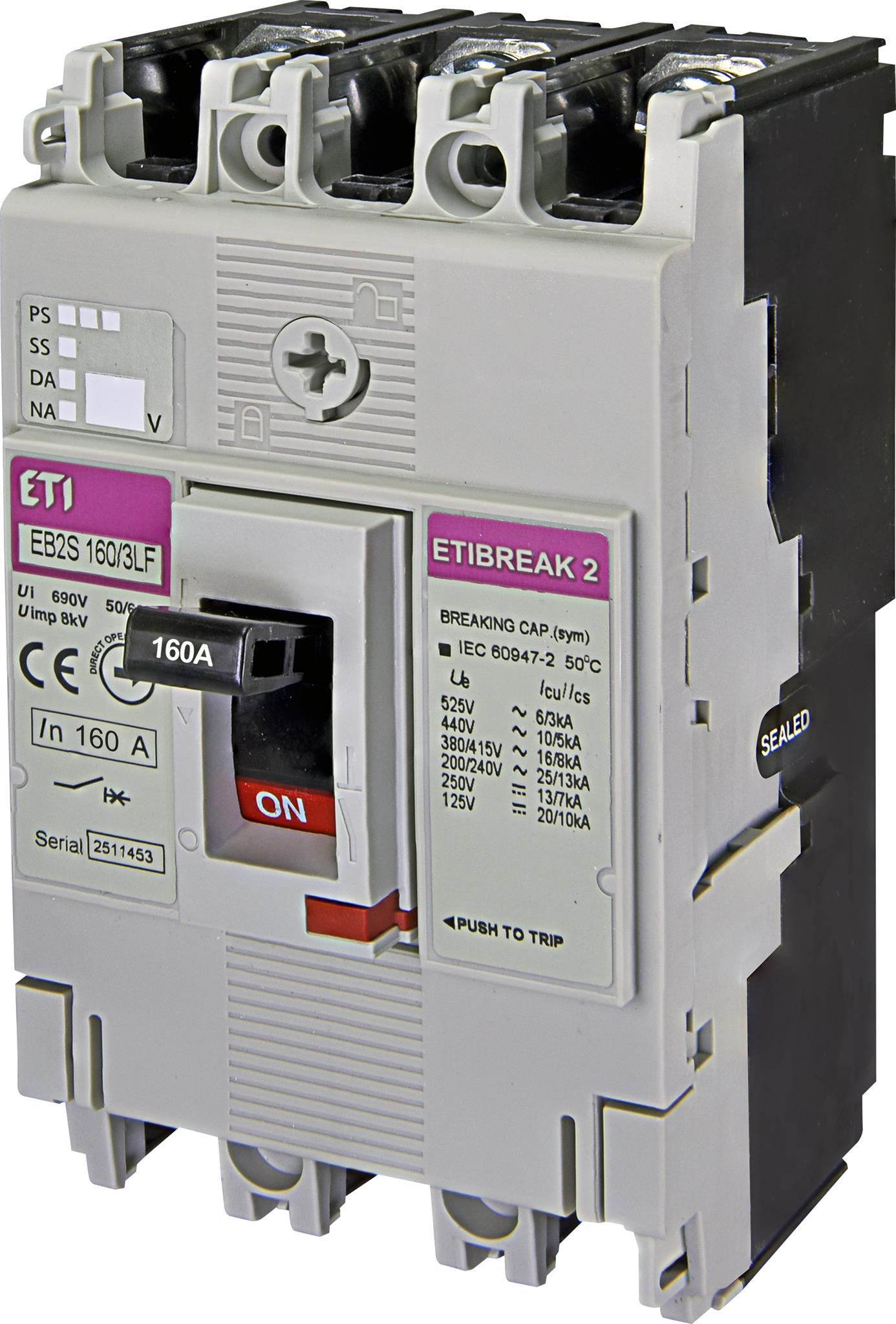 ETI 004671811 kompaktní jistič, EB2S 160/3LF 160A 3p