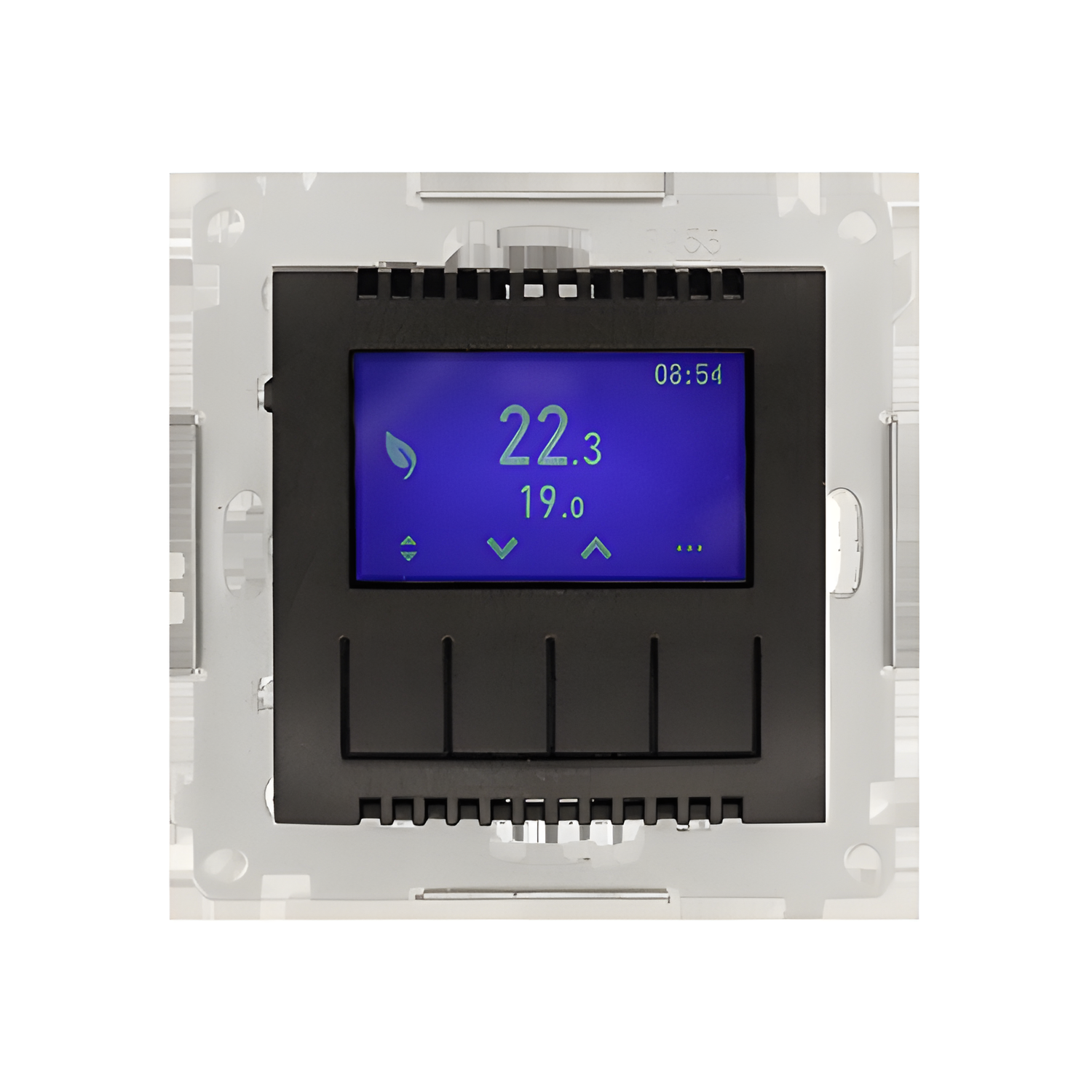 Termostat digitální SIMON 54 DETD1A.01/48, programovatelný, antracitová metalizovaná
