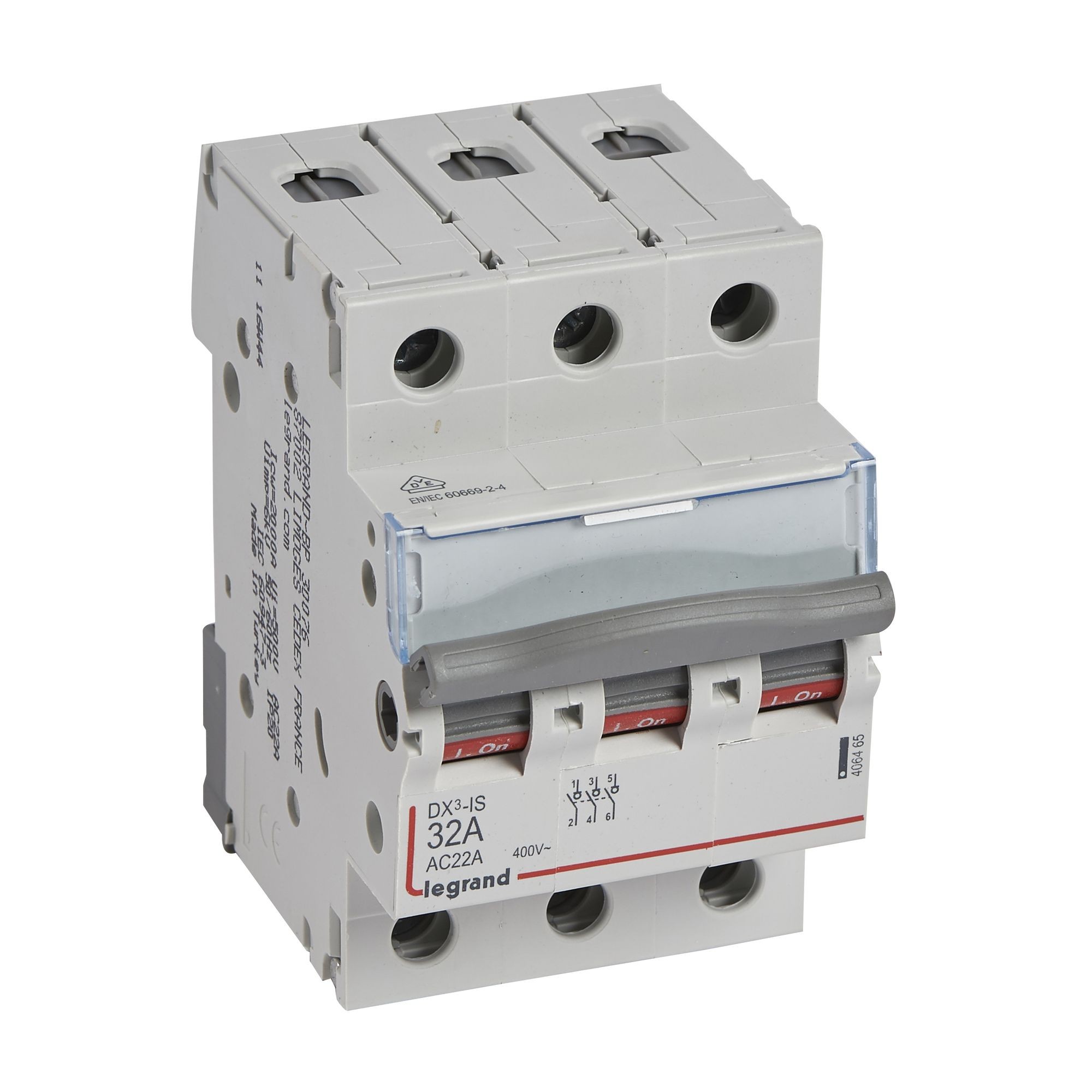 LEG 406465 DX3 VYPÍNAČ 3P 32A 400V 3DIN