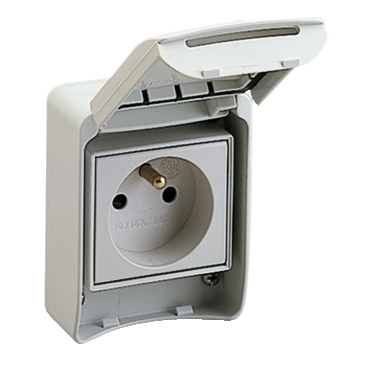 SCHN 81140 Zásuvka 16A 2P+PE 250V IP65 šedá