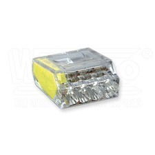 wpr6840 PC254 krabicová WAPRO svorka bezšroubová, 1 - 2,5 mm2, 4 pólová, průhledná / žluté odlišení