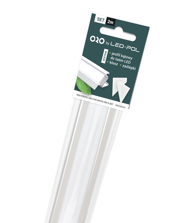 Set hliníkového profilu pro LED pásek LED-POL Profil Uni Cor White 2M S Set