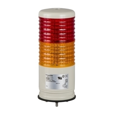 SCHN XVC6B25SK Smontovaný signální sloup,60 mm,LED,24VBzučák,Blikající,Rudý-Oranžový RP 0,53kč/ks