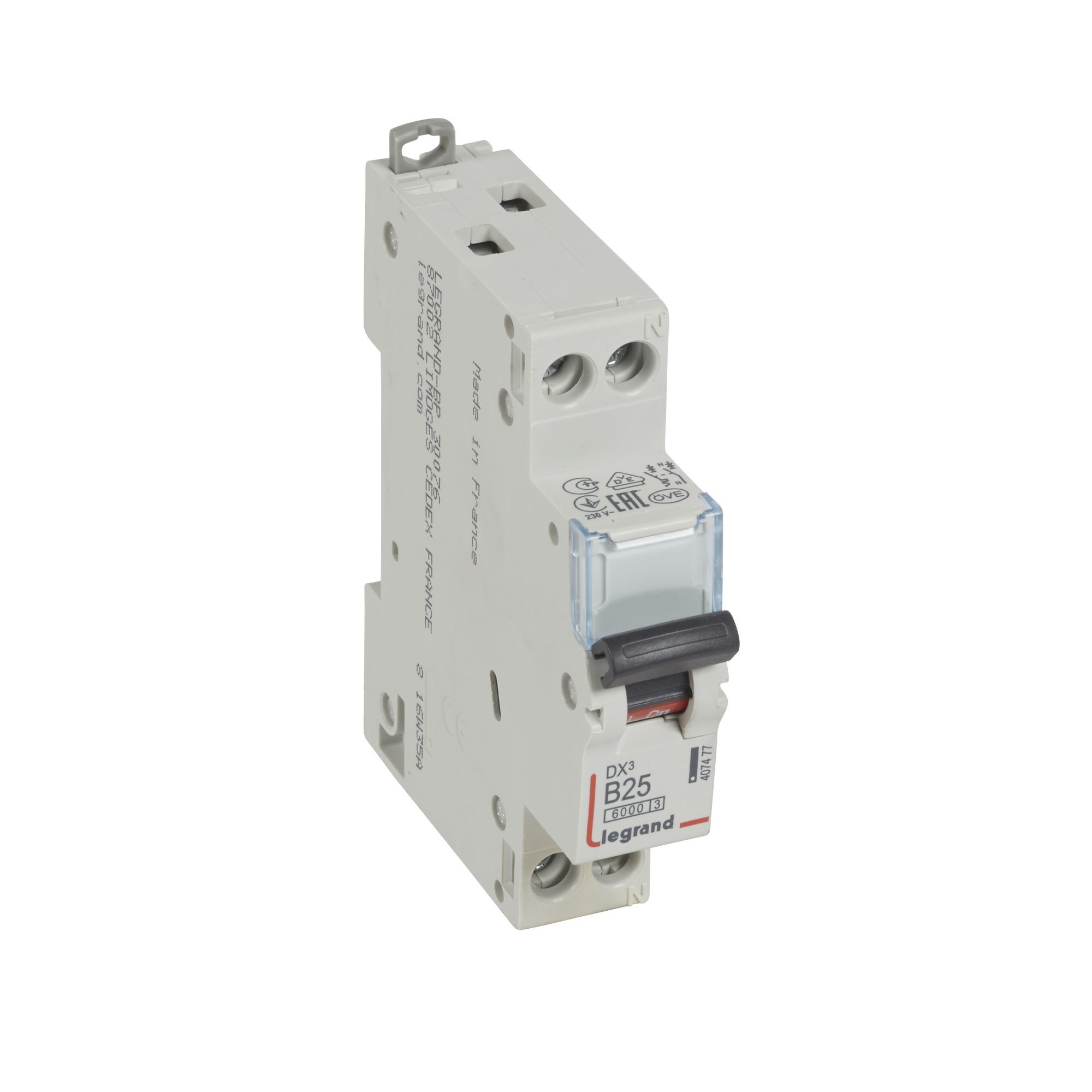 Jistič dvoupolový LEGRAND 407477 DX3 1P+N B25 6/10KA