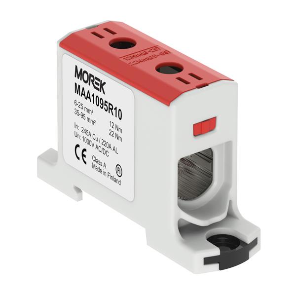 MOREK MAA1095R10 Univerzální řadová svorka OTL 95-1xAl/Cu 6-95mm2 1000V červená