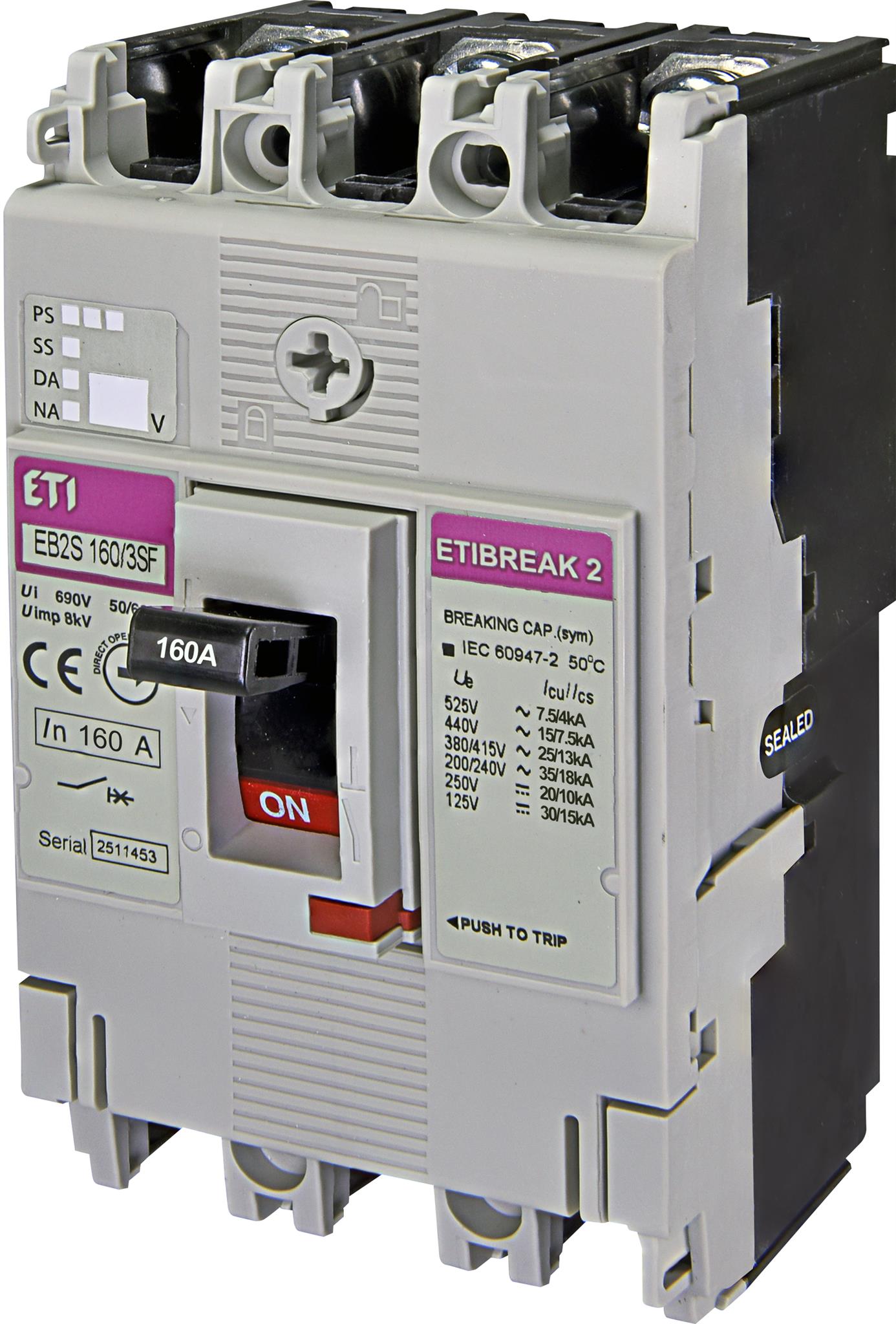 ETI 004671837 kompaktní jistič, EB2S 160/3SF 160A 3p