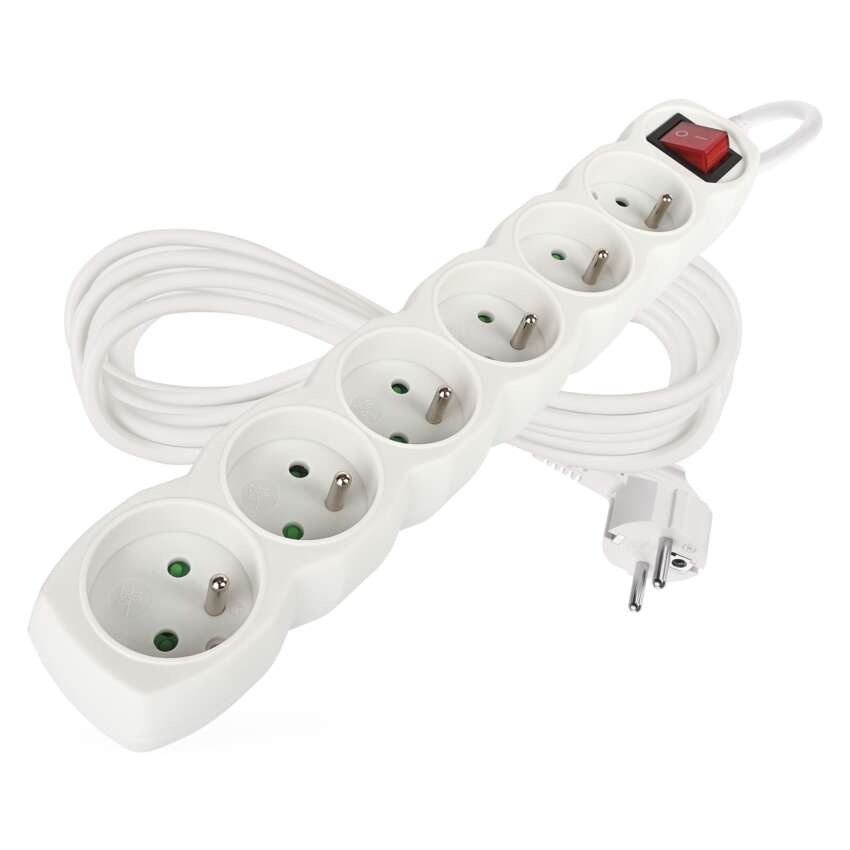 Kabel prodlužovací EMOS P1615, 6Z 5M S VYP.