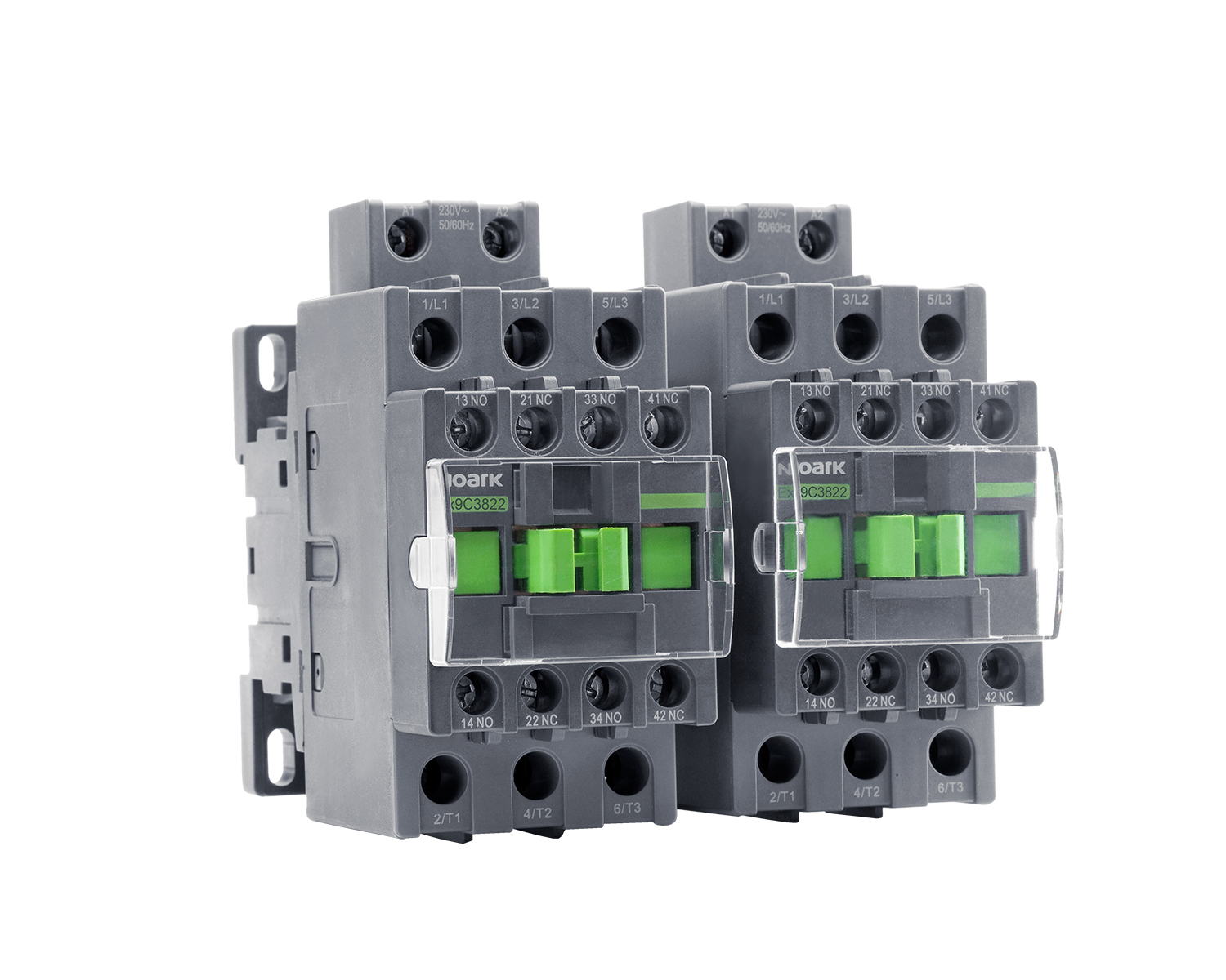 Stykač reverzační NOARK 104723 Ex9CR25 22 3P 400V 3pól, 25A AC-3, ovl. 400 V AC, zabudované pom.