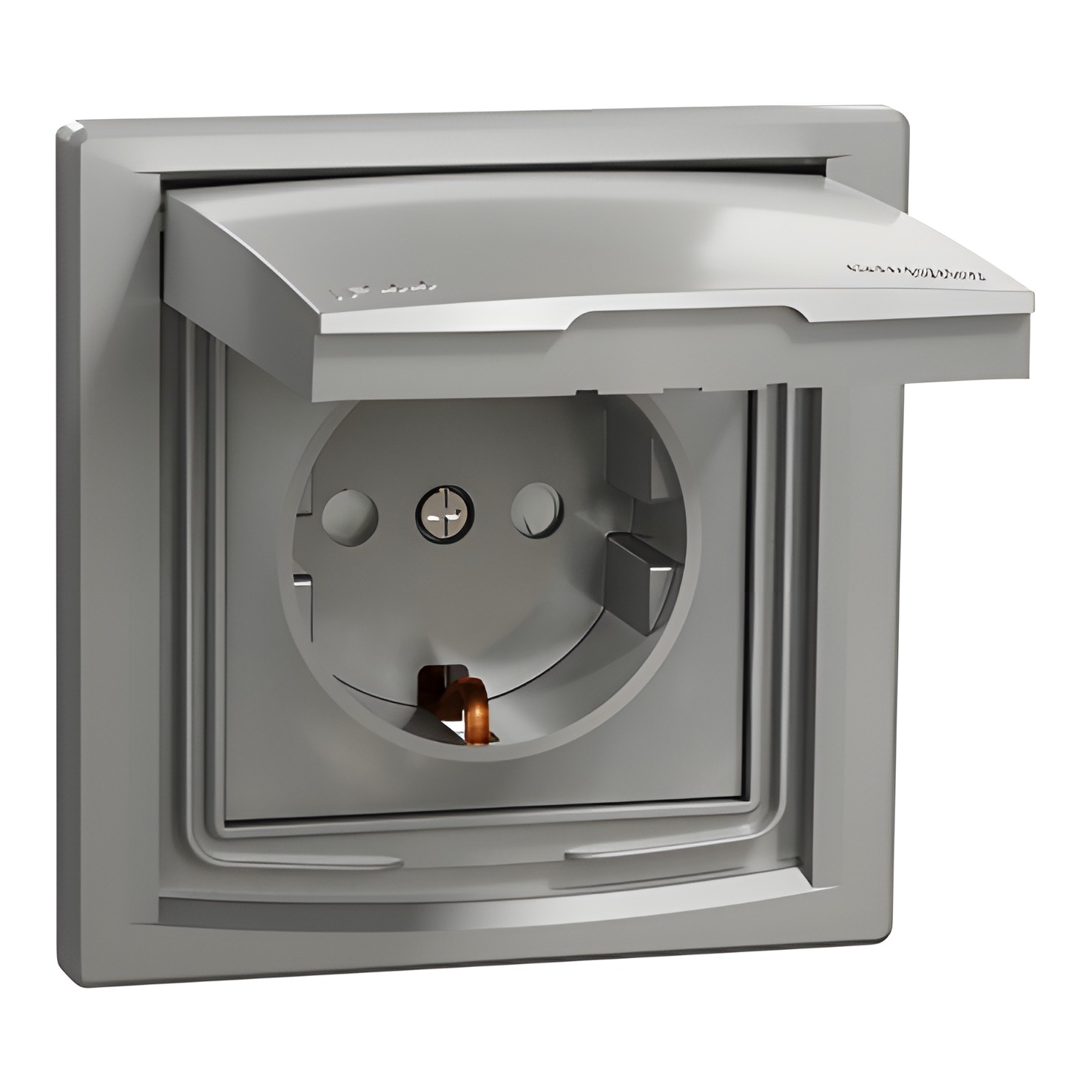 SCHN EPH3100361 Asfora - Zásuvka SCHUKO 250V 16A, clonky, IP44, alu