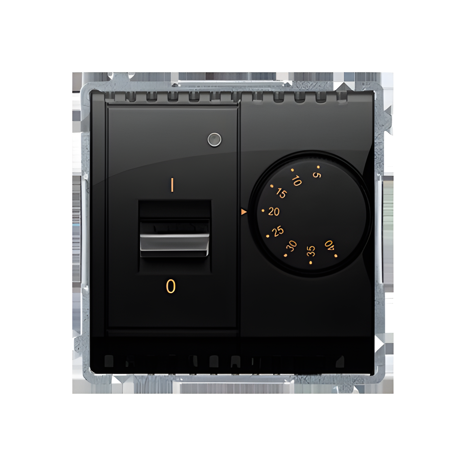 Termostat SIMON BASIC BMRT10W.02/49, s vnitř. tepl. senz., 16A/230V~, černá mat