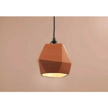 Geometric Terracotta Pendant + cable set