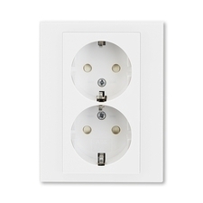 ABB 5522H-C03457 03 Jiné systémy zásuvek Zásuvka dvojnásobná s ochrannými kontakty (podle DIN), s cl