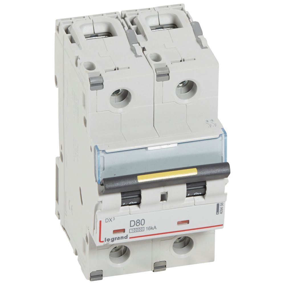 Jistič dvoupolový LEGRAND 409458 DX3 2P D80 10000A/16KA