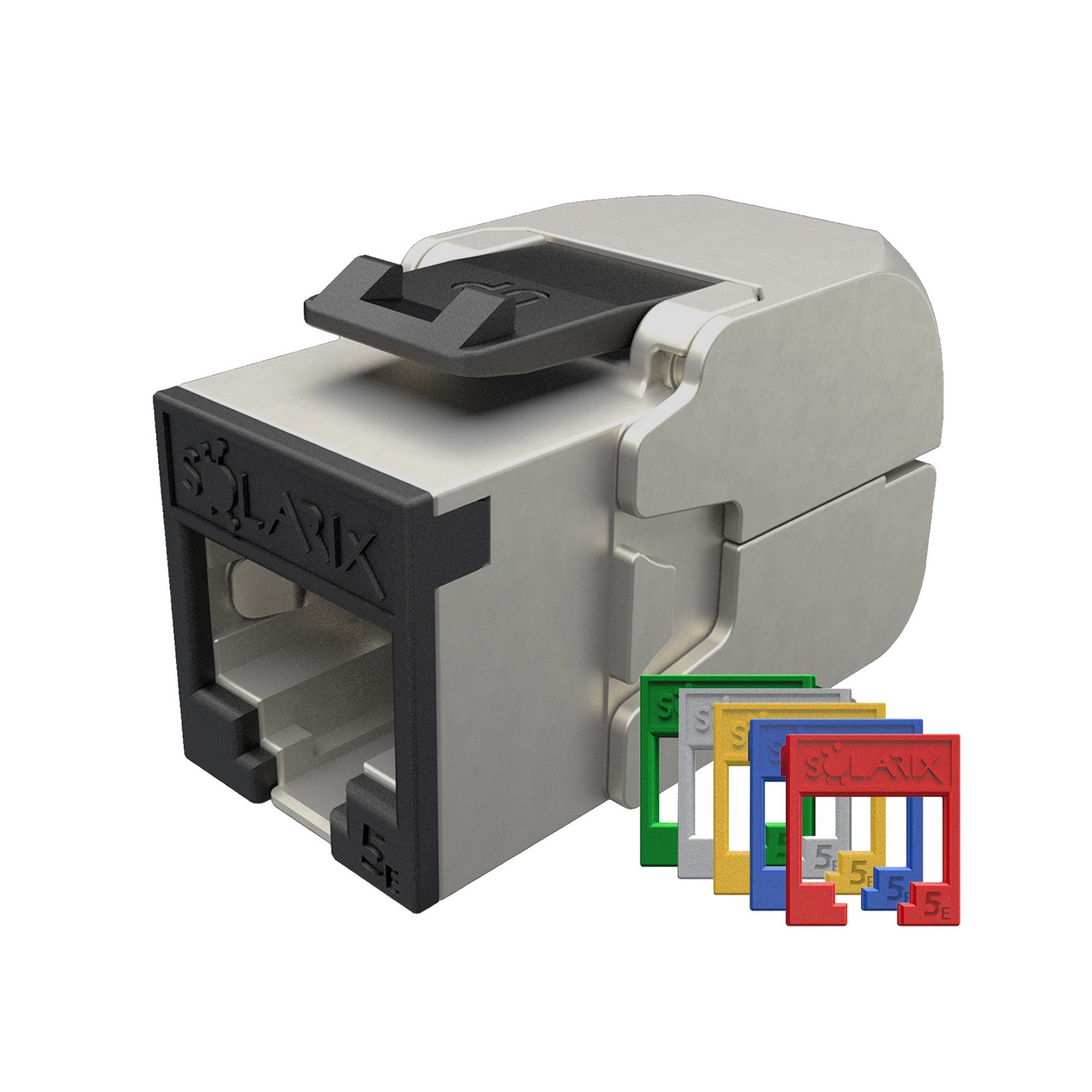 Keystone datový SOLARIX SXKJ-5E-STP-RAL-SA, CAT5E, STP, RJ45, šedá, samořezný