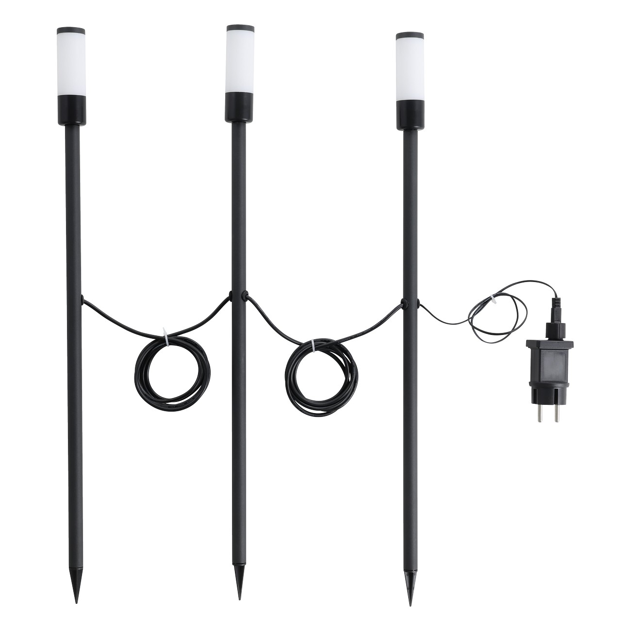 Set 3ks solární svítidlo ZANCARO černá O30 mm 3x1W EGLO