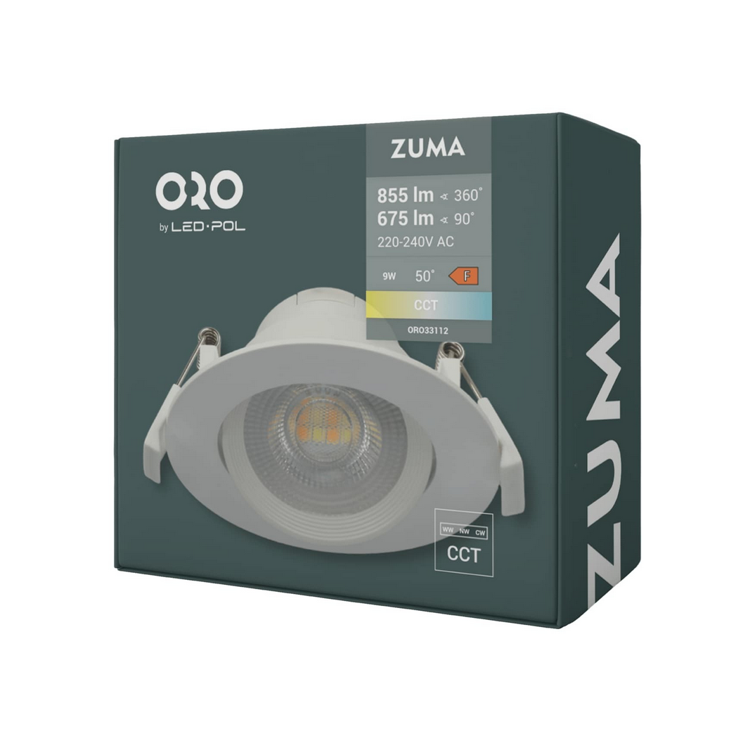 Zápustné bodové LED svítidlo LED-POL Zuma LED R 9W CCT W