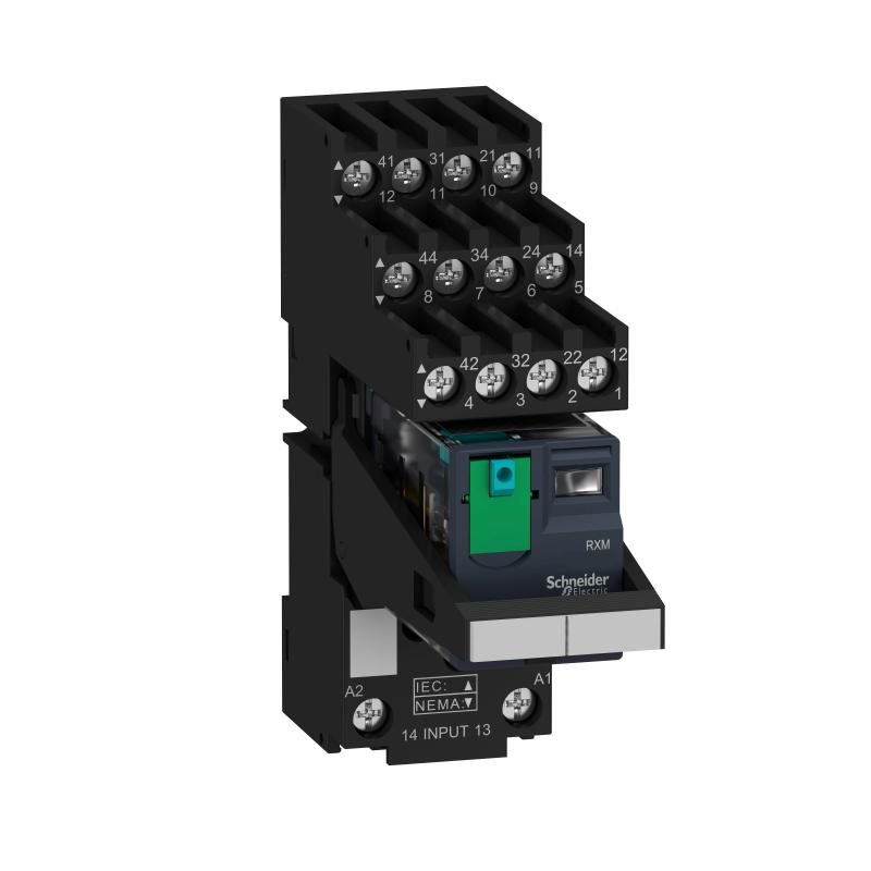 SCHN RXM4AB2BDPVS Relé, 4 V/Z, 6A, 24 VDC