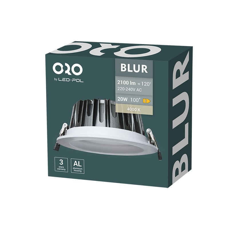 LED downlight LED-POL Blur LED 20W neutrální bílá W