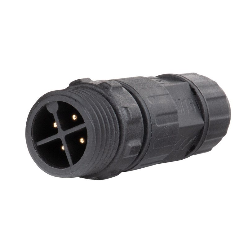 Vidlice MC LED bez převlečné matice M16, 4piny, IP67, pájecí