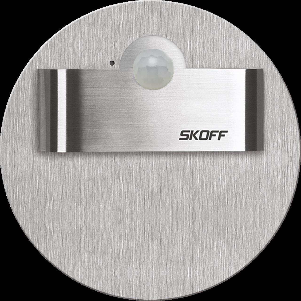Orientační LED svítidlo SKOFF Rueda Short se senzorem modrá 1,0W 10 V DC IP20 INOX