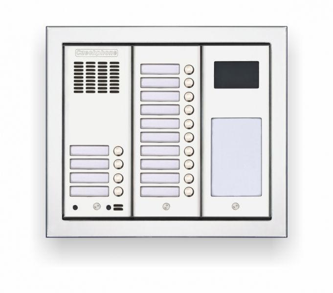 Tablo zvonkové CZECHPHONE 4004005506, DUO+, 14 jmenovek, MIFARE, zápustné, 3 moduly