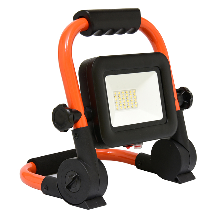 LED reflektor ECOPLANET WORK AKU 20W, 1200lm, 4000K, IP44, oranžová