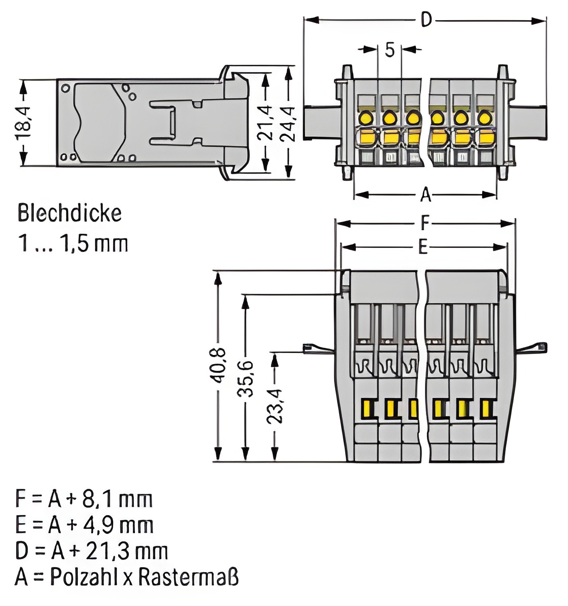 WAGO 769-602/005-000 1vodičový konektor s pájecími piny