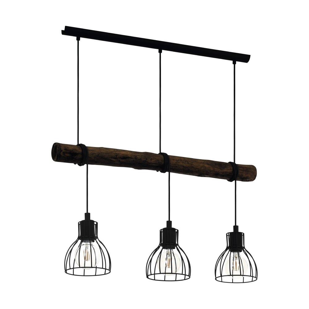 EGLO HL/3 E27 SCHWARZ/HOLZ 'HORNINGTOPS'