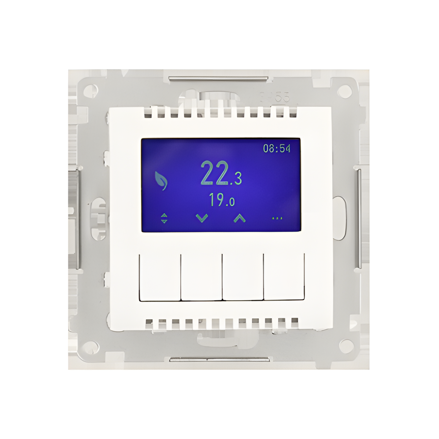Termostat digitální SIMON 54 DETD1A.01/11, programovatelný (přístroj s krytem), bílá