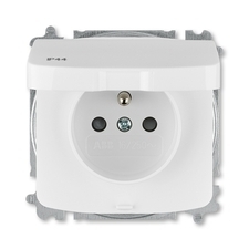 ABB 5519A-A02997 B Zásuvka jednonásobná s clonkami, s víčkem, IP44, bezšroubové svorky 25-IPxx Zásu