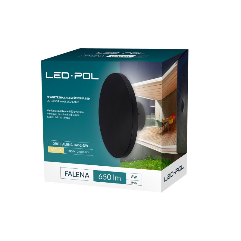 Fasádní a zahradní LED svítidlo LED-POL Falena 8W 2 neutrální bílá