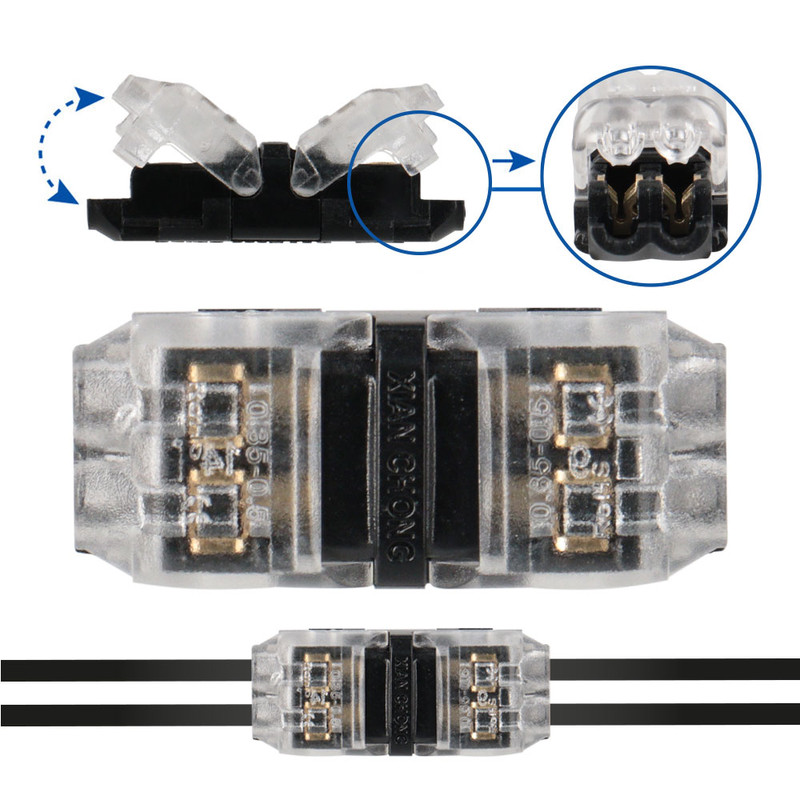 MC LED Spojka - 2-pólová prořezávací 0,5 - 1 mm2, 300 V DC/AC, 10 A