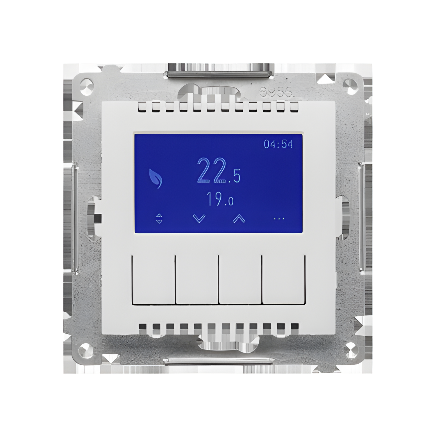 Termostat digitální SIMON 55 TETD1A.01/114, programovatelný, s displejem, světle šedá matná